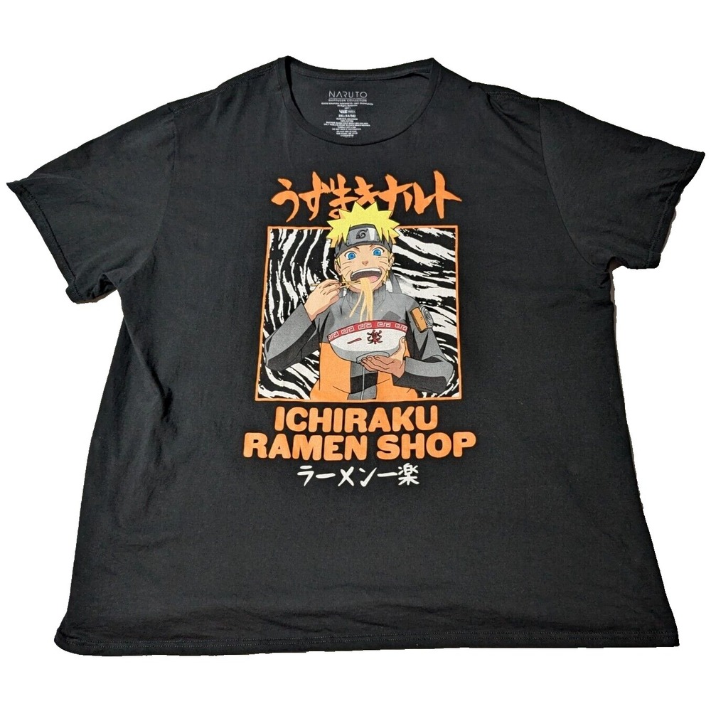 NARUTO ICHIRAKU RAMON SHOP Men 3XL (54/56) Black T-Shirt‎
